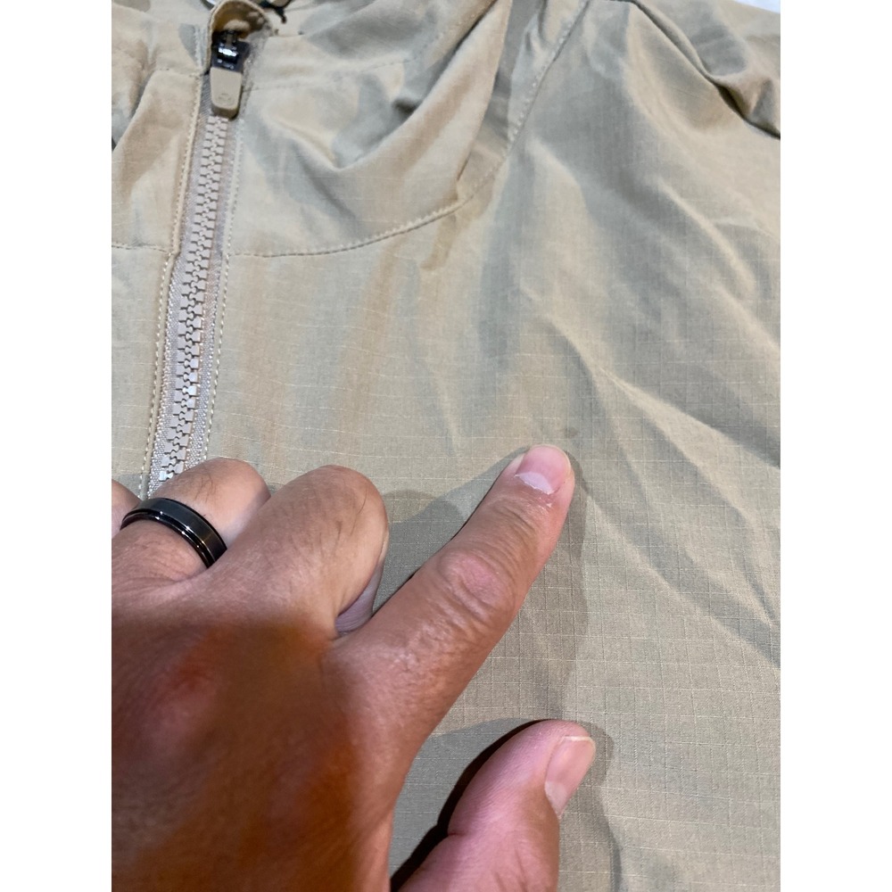 Puma Ripguard Anorak Golf Jacket Mens Windbreaker Tan Cream Colorblock Ripstop - Picture 7 of 10